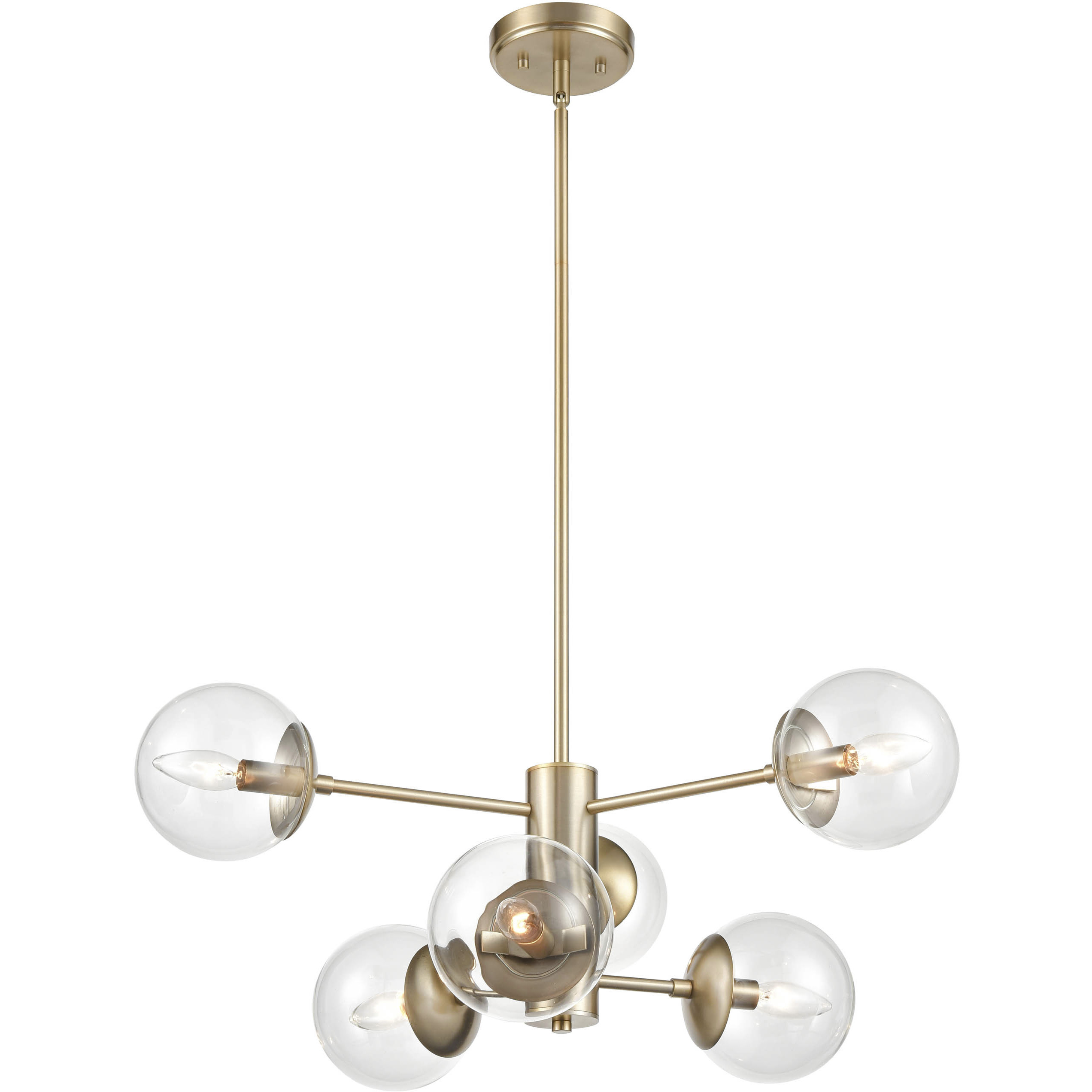 Avell 6 Light 28 inch Modern Gold Pendant Ceiling Light